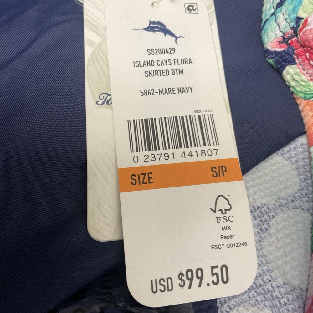 NEW Tommy Bahama Island Cays Flora Skirted Bikini Bottoms SP Women's Swim UPF50+ - Picture 10 of 12